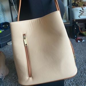 Pale peach tote purse